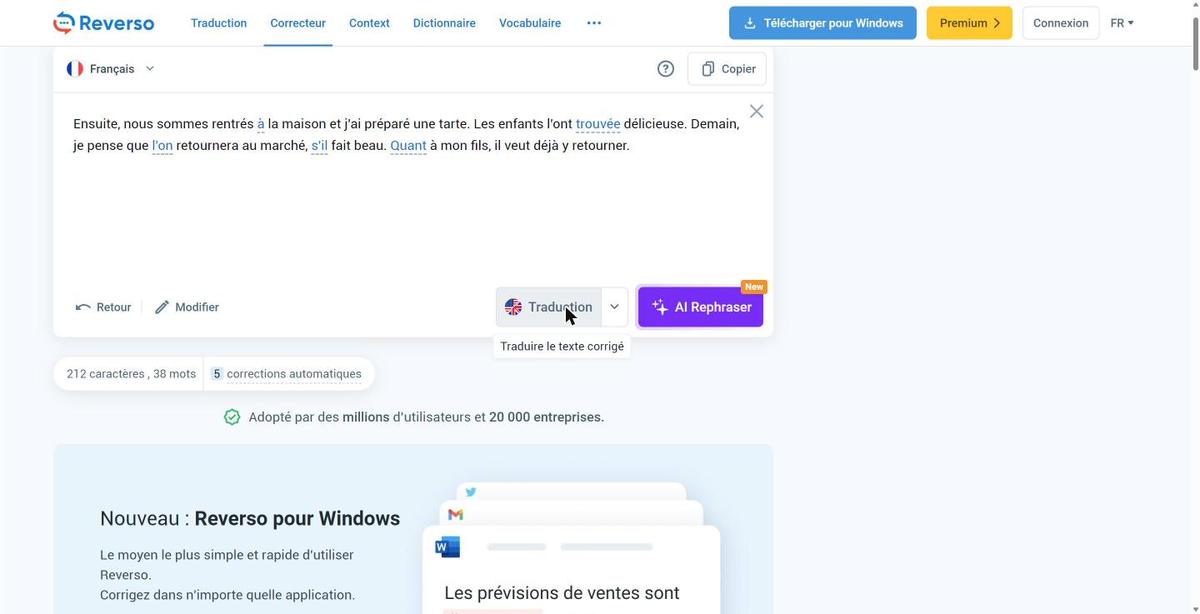 Reverso : correction du second morceau, capture du 25 octobre 2026